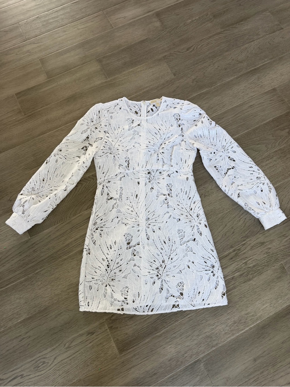 MICHAEL Michael Kors Palm Lace Blouson Sleeve Mini Dress White Size 4